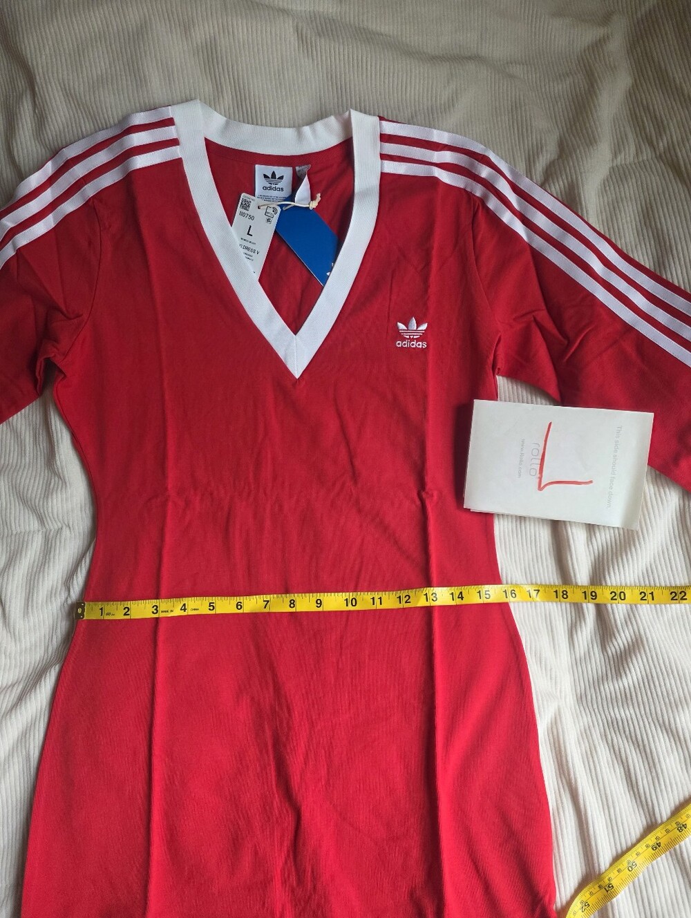 Adidas Maxi Dress red w/ tri-stripes BNWT!!! - Picture 15 of 16